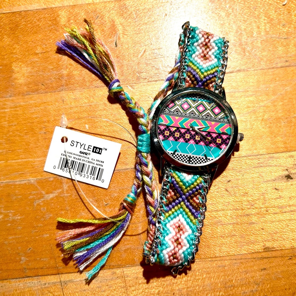 NWT Woven Multicolor Adjustable Watch